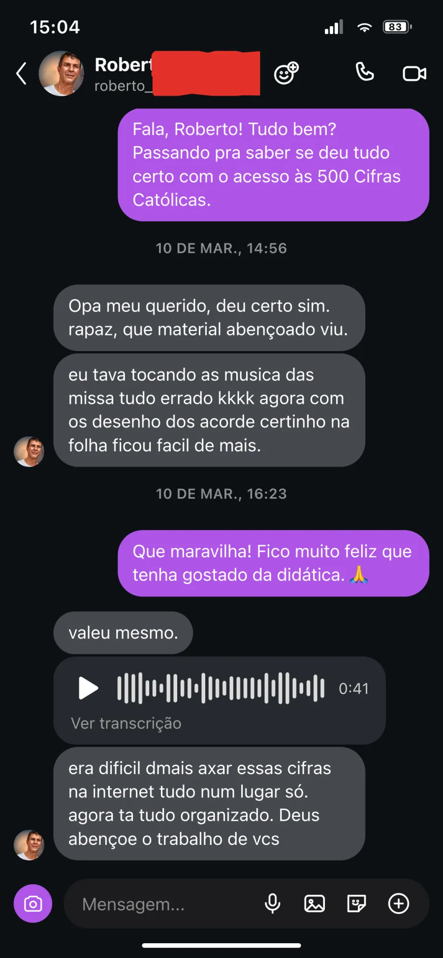 Depoimento de cliente