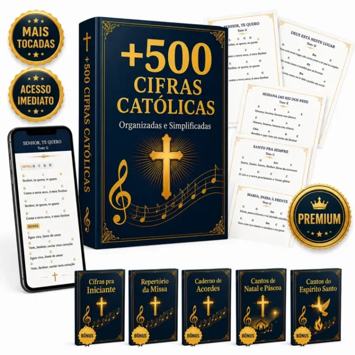 Mockup do Produto +500 Cifras Católicas